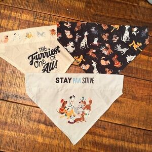 Disney Dog Bandanas Bundle Of 3 - 101 Dalmatians Pluto Stay Paw-sitive Pet Scarf